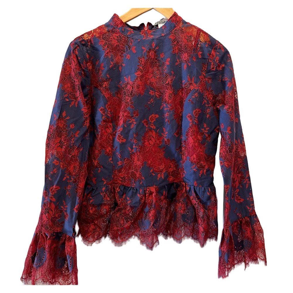 Flying Tomato blouse Shirt top Lace Whimsigoth Size Large Cottagecore Romantic